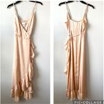 Free People  All My Love Satin Wrap Slip‎ Dress Light Sand XS Photo 2