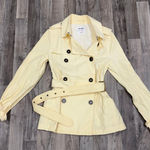 Vintage retro Old Navy butter yellow trench coat Size M Photo 0