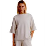 Varley  Alden Short Sleeve Sweatshirt – Cream / Doublesoft Fabric – Size M Photo 5