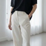 Vince  Ribbed Mock Neck Black Pullover Boxy Shirt Size Large Slun Minimalist Photo 0