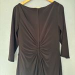 La Femme 30069 A-Line Knee-Length Black Ruched V Neck Dress Size 14 Party Event Photo 8