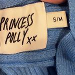 Princess Polly Blue Knit Crop Top Faux Wrap Ribbed S Photo 6