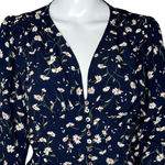 Heartloom  Blouse Womens Small Navy Blue Ditzy Floral Flowers Boho Cottagecore‎ Photo 4