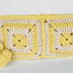 New Handcrafted Crochet Clutch Yellow Cream Case Granny Heart Crochet Charm Photo 2