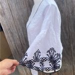 Max Studio  Embroidered Waist-Tie Top Wide 1/2 Sleeve Size XL Photo 5