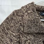 Stephanie Rogers women's brown thick knit fold over neck winter sweater acrylic Size M Photo 2