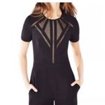 BCBGMAXAZRIA Black Short Sleeve Romper Photo 4
