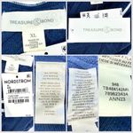 Treasure & Bond Varsity V Neck Sweater Navy Blazer Ivory Combo XL NWT Photo 4