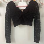 City Studio Womens Black Lace Glitter
Crop Top Blouse Photo 7