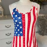 Rue 21 Stars Stripes Tank Shirt July 4 Top XS Americana Patriotic Red White Blue Womens Photo 2
