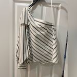 Milly Black and White Striped One-Shoulder with Long Sleeve Nina top, size 4 Photo 6