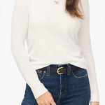J.Crew NWOT White Cotton Teddie sweater Size XS Long Sleeve Causal Classic Photo 0