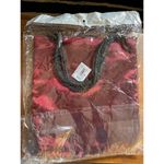 Asian Tote Oriental Shoulder Bag Red Gold Satin Purse Zippered Purse New With Ta Photo 4