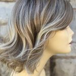Blonde rooted layers shoulder length wig Photo 1