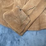 Coldwater Creek Vintage  Women's Brown Leather Jacket with Cutout Designs M Boho Photo 10