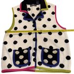 Bellepointe Vintage Women's XL White Polka Dot Vest with Sequin Accents Casual Photo 6