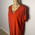 Madewell Novel Shift Dress Rust Size S Relaxed Knee Length Cap Sleeve V Neck Photo 1