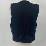 Vintage Noahs Ark Needlepoint Embroidered Animals Vest Open Front Blue Womens L Size L Photo 6