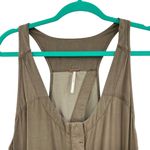 Free People Free‎ People Roaring Rayon Utilitarian jumpsuit Olive Green Drawstring Size 4 Photo 3