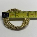 Monet Signed Costume Brooch Pin - Textured Gold Tone Photo 1