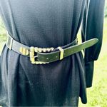 Linea Pelle by Mina Black Leather Belt with Gold Accents Photo 7