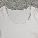 Vintage Womens Shirt XL White Scoop Neck Long Sleeve Ruffle Cuffs Pullover Photo 10