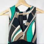 Eliza J Green & Brown Printed V-Neck Fit & Flare Maxi Dress 12 Photo 2