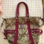 Coach Pink & Cream Poppy  Handbag Photo 0