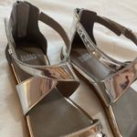 Eileen Fisher NWOB  Silver Mirror Metallic Cici Strappy Leather Sandals Size 7.5 Photo 3