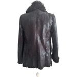 CARAPACE Faux Fur Trimmed Swing Jacket Coat Size Small Black Photo 3
