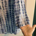 Fred David Blue Tie-Dye Gauzy Women's Top Blouse 2X Plus Size  3/4 Sleeves Photo 2