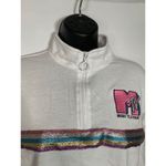 MTV 1/4 Zip Cropped Sweatshirt size small Silver Photo 4