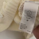 Farm Rio  White Floral Appliqué Lantern Sleeve Sweater Size Medium Photo 7