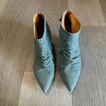 Halmanera Turquoise Blue Studded Ankle Booties Zip Heel 36 / 6 Photo 3