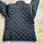 Lands' End  Quilted Jacket Black Blue Trim Full Zip Puffer Coat Photo 6