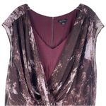 H by Halston  Sleeveless Printed Chiffon Drapey Top Burgundy Size 28W Photo 2