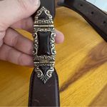 Fossil  hinged Concho brown leather belt size small Photo 2