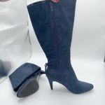 Covington Womens Gabrielle Navy Blue Faux Suede Stiletto Heel Tall Boots 6.5M Photo 10