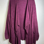 Barefoot Dreams  CozyChic Lite Women’s Size 2X Plum Waterfall Cardigan Pockets Photo 0