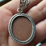 925 Silver Cabochon Goldstone / Venturine pendant Photo 2