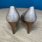 Stuart Weitzman  Silver Woven Pumps Pointed Toe Low Heels Women’s Size 7.5 Photo 2