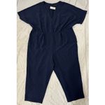 Lane Bryant NWT WOMEN'S 22 NAVY WIDE LEG V NECK BELTED JUMPSUIT COZY CHIC Photo 1