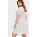 Torrid  Oatmeal Sweater Knit Ribbed V Neck Button Front Skater Mini Dress 4X 26 Photo 1