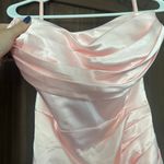 Promlily Strapless Pink Formal Gown With Slit Photo 2