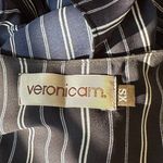 Veronica M  Blue and White Peplum Open Back Top Size XS Photo 2