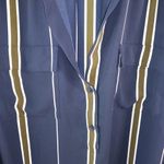 Premise  3X Navy Stripe Pocketed Collared Top Plus Workwear Photo 2