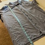 Liz Baker Vintage 90s Blue Textured Silk Button Front Short Sleeve Oversized Shirt Size XL Photo 7