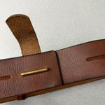CAbi Wide Leather Belt Womens Brown Brass Buckle Boho Classic Waist 2.5in Photo 5