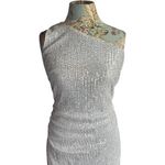 Grace Karin NWT Womens Sequin One Shoulder Ruched Bodycon Party Dress Silver Photo 2