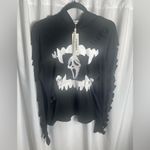 Source Unknown Scream Halloween Movie Mask Black and White Graphic Hoodie NWT Distress Photo 9